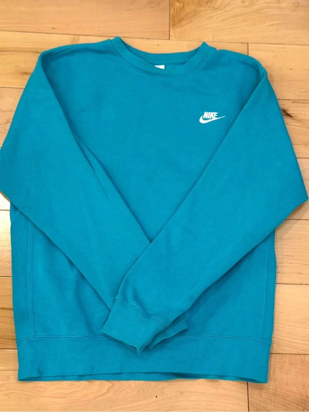 Nike Teal Crewneck Sweatshirt | Embroidered Swoosh Logo | Unisex Streetwear - S